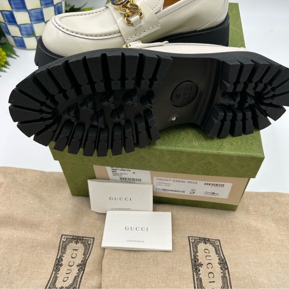 Women’s Gucci, inner locking GG patent leather loafer size 40 made in Italy - Picture 7 of 16